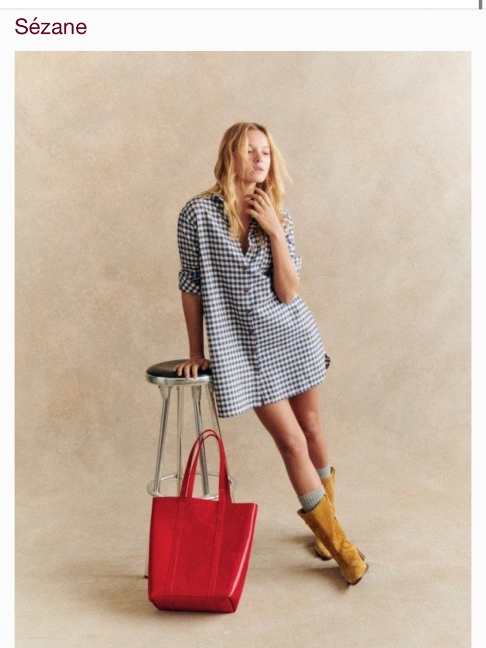 Sézane Gingham Shirt button up Dress